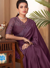 Regal Wine Designer Silk Saree