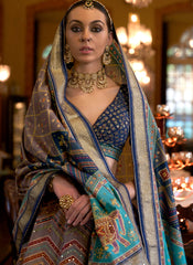 Royal Blue Rajwadi Silk Embellsihed Lehenga Choli