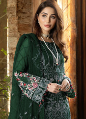 Dark Green Georgette Pakistani Style Suit - nirshaa