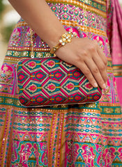 Multicolor Rani Rajwadi Silk Lehenga Choli