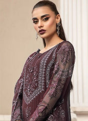 Shaded Brown Heavy Embroidered Organza Pakistani Style Suit