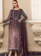 Shaded Brown Heavy Embroidered Organza Pakistani Style Suit