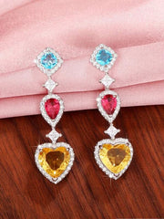 Romantic Luxury Yellow Cubic Zirconia Heart Earrings - nirshaa