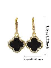 Four-leaf Clover Earrings with Diamonds Stud Earrings - nirshaa