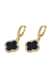 Four-leaf Clover Earrings with Diamonds Stud Earrings - nirshaa