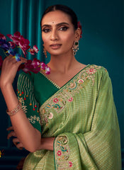 Green Kanjivaram Soft Silk Saree