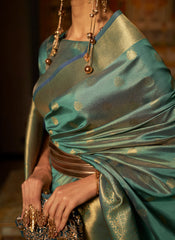 Woven Blue Silk Saree