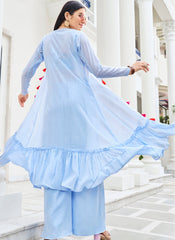 Sky Blue Georgette Indowestern Outfit