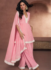Pretty Pink Georgette Indowestern Suit