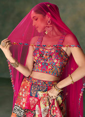Rani with Multicolor Silk Indowestern Lehenga Choli