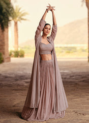 Beige Ready to Wear Indowestern Outfit