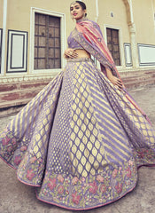 Light Lavender Designer Silk Lehenga Choli - nirshaa