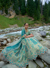 Green and Blue Heavy Bridal Lehenga Choli