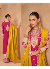 Rani Embroidered Chinon Palazzo Style Suit