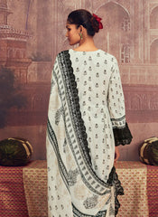 White And Black Thread Embroidery Anarkali Palazzo Suit