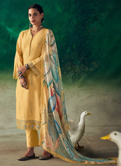 Yellow Summer Wear Pure Muslin Salwar Kameez