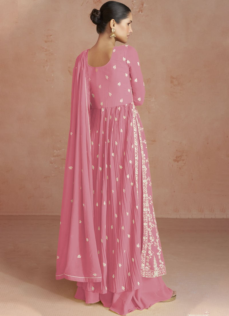 Adorable Pink Ready to Wear Georgette Salwar Kameez - nirshaa