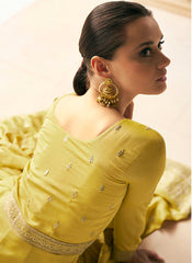 Radiant Yellow Silk Party Wear Anarkal Suit - nirshaa