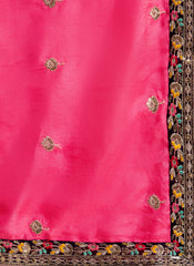 Designer Dark Purple and Pink Sequins Embroidery Organza Lehenga Choli