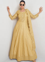 Yellow Sequence Embroidery Wedding Anarkali Suit