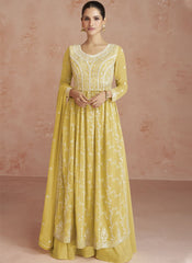 Vibrant Yellow Ready to Wear Georgette Salwar Kameez - nirshaa