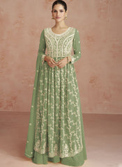 Pastel Green Ready to Wear Georgette Salwar Kameez - nirshaa