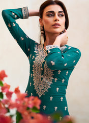 Rama Blue Georgette Ready to wear Sharara Style Suit