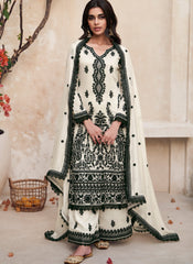 White Embroidered Premium Silk Pakistani Style Suit