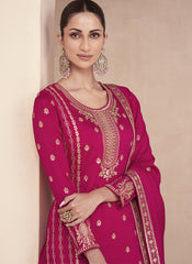 Rani Embroidered Palazzo Style Silk Suit