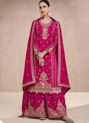 Rani Embroidered Palazzo Style Silk Suit