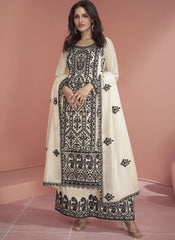 White Ready to Wear Premium Silk Pakistani Style Suit