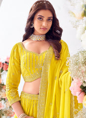 Yellow Traditional Georgette Lehenga Choli