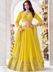 Yellow Traditional Georgette Lehenga Choli