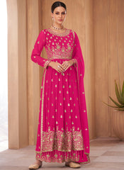 Pristine Rani Readymade Party Wear Palazzo Style Georgette Suit - nirshaa