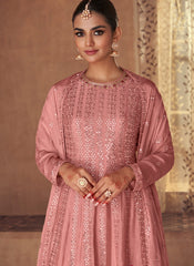 Pink Party Wear Sharara Style Suit