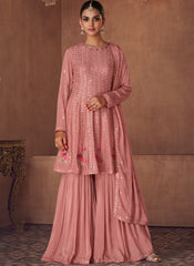 Pink Party Wear Sharara Style Suit