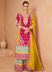 Rani Embroidered Chinon Palazzo Style Suit