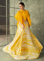 Yellow Georgette Indowestern Outfit