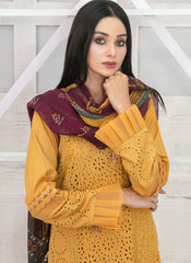 Yellow and Maroon Heavy Cotton Pakistani Style Suit