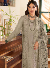 Greenish Grey Georgette Pakistani Style Suit
