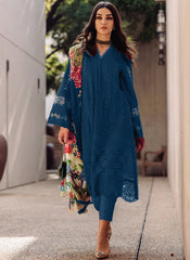 Blue Heavy Cotton Pakistani Style Suit