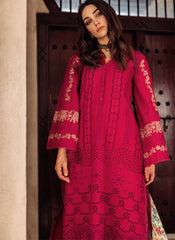 Blood Red Heavy Cotton Pakistani Style Suit