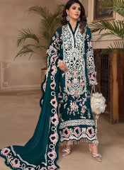 Teal Blue Georgette Pakistani Style Suit