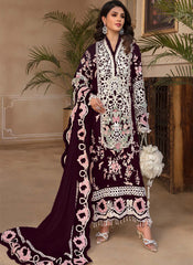 Wine Georgette Pakistani Style Suit