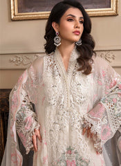 White and Pink Georgette Pakistani Style Suit