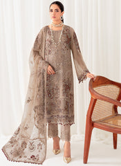 Grey Embroidered Pakistani Style Cotton Suit