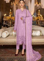 Lilac Embroidered Pakistani Style Cotton Suit