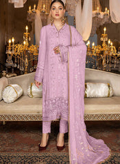 Light Purple Embroidered Pakistani Style Cotton Suit