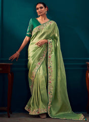 Green Kanjivaram Soft Silk Saree