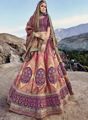 Purple Banarasi Silk Jacquard Lehenga Choli